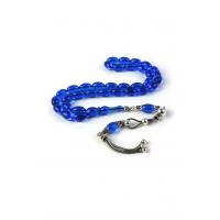 Badem Kesim Uçak Camı 925 Ayar Gümüş Çift Yedek Habbeli Tesbih